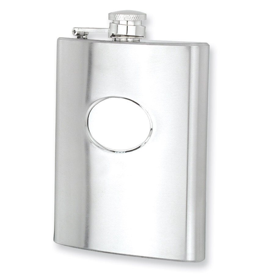 Polished and Brushed Stainless Steel 8Oz Hip Flask GP2729, MPN: GP2729, 788089143015