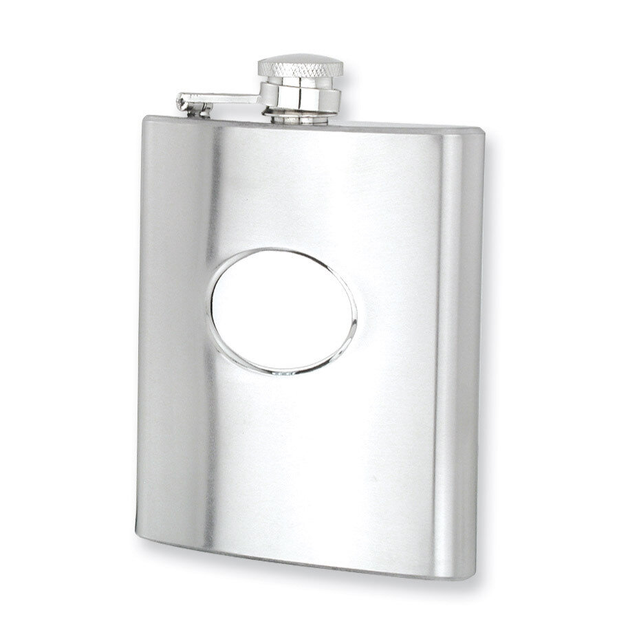 Polished and Brushed Stainless Steel 6Oz Hip Flask GP2730
