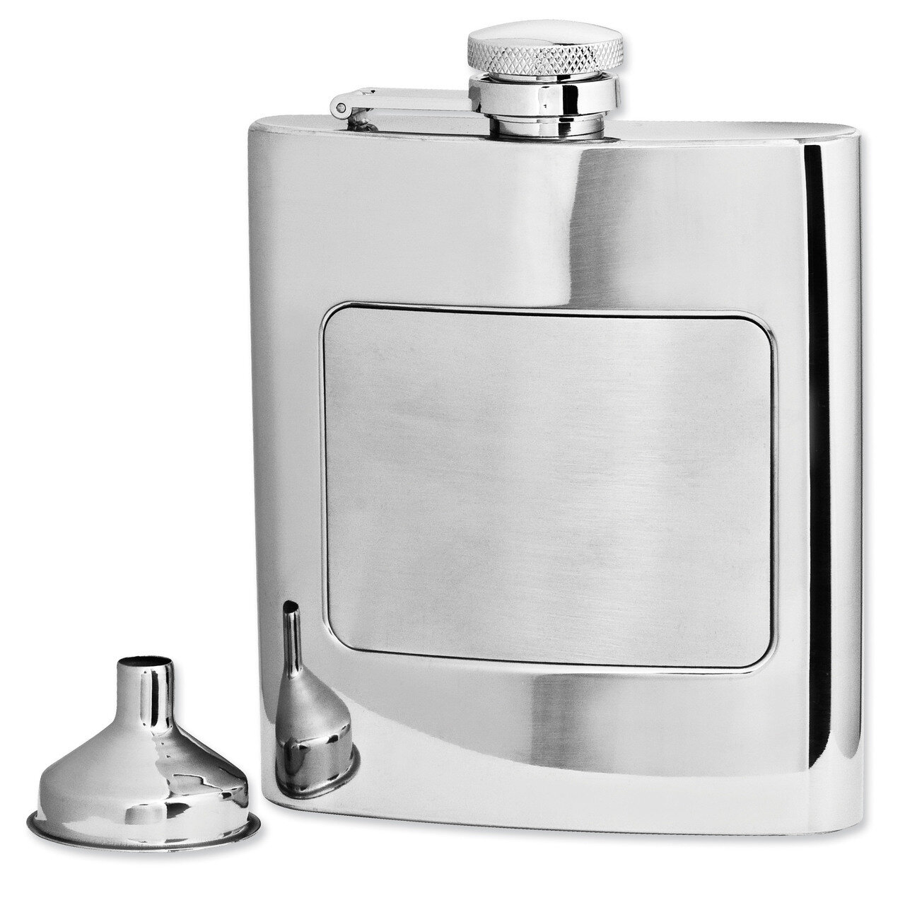 Polished and Brushed Stainless Steel 8Oz Hip Flask GP2773