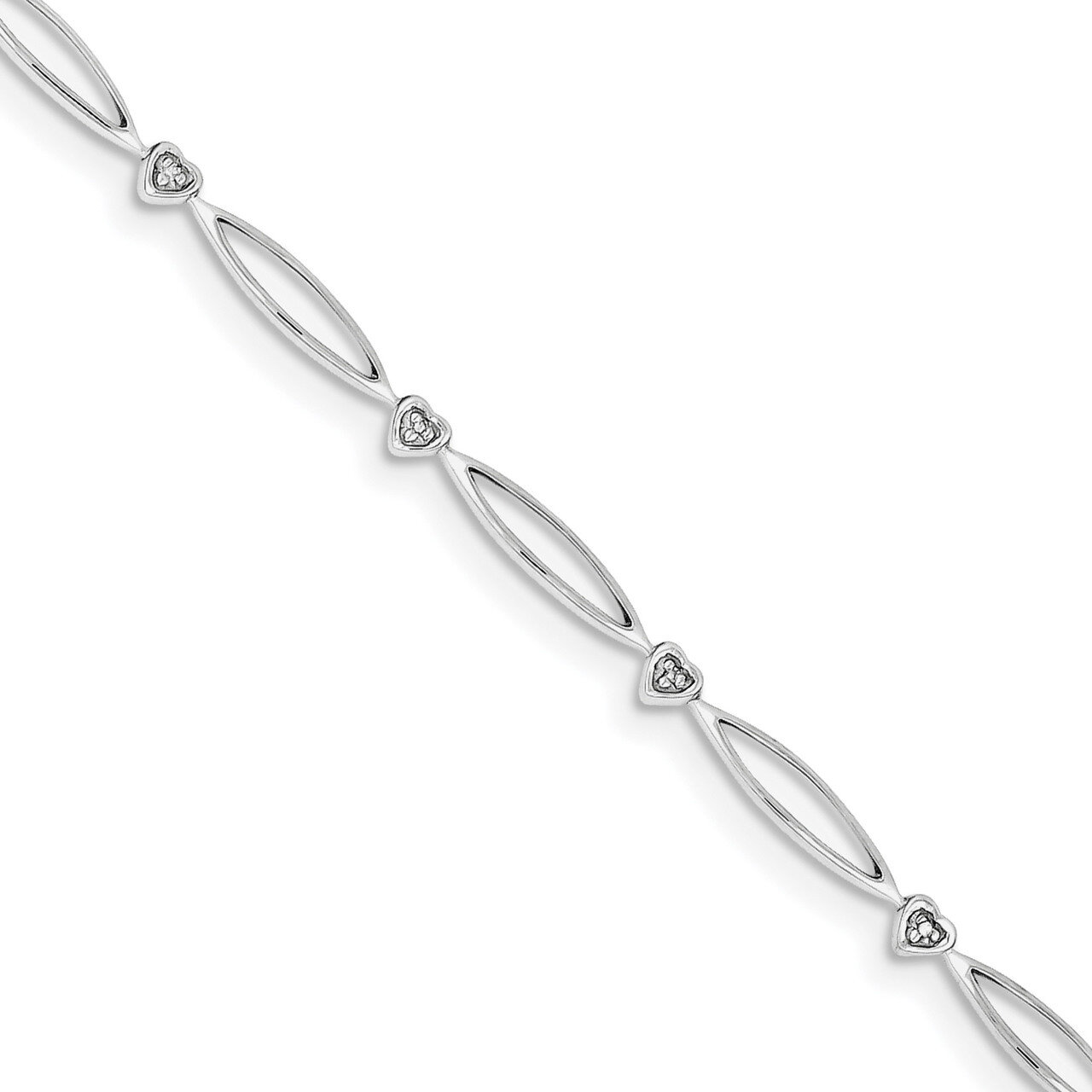 Diamond Bracelet Sterling Silver Rhodium-plated QDX101, MPN: QDX101, 813455011039