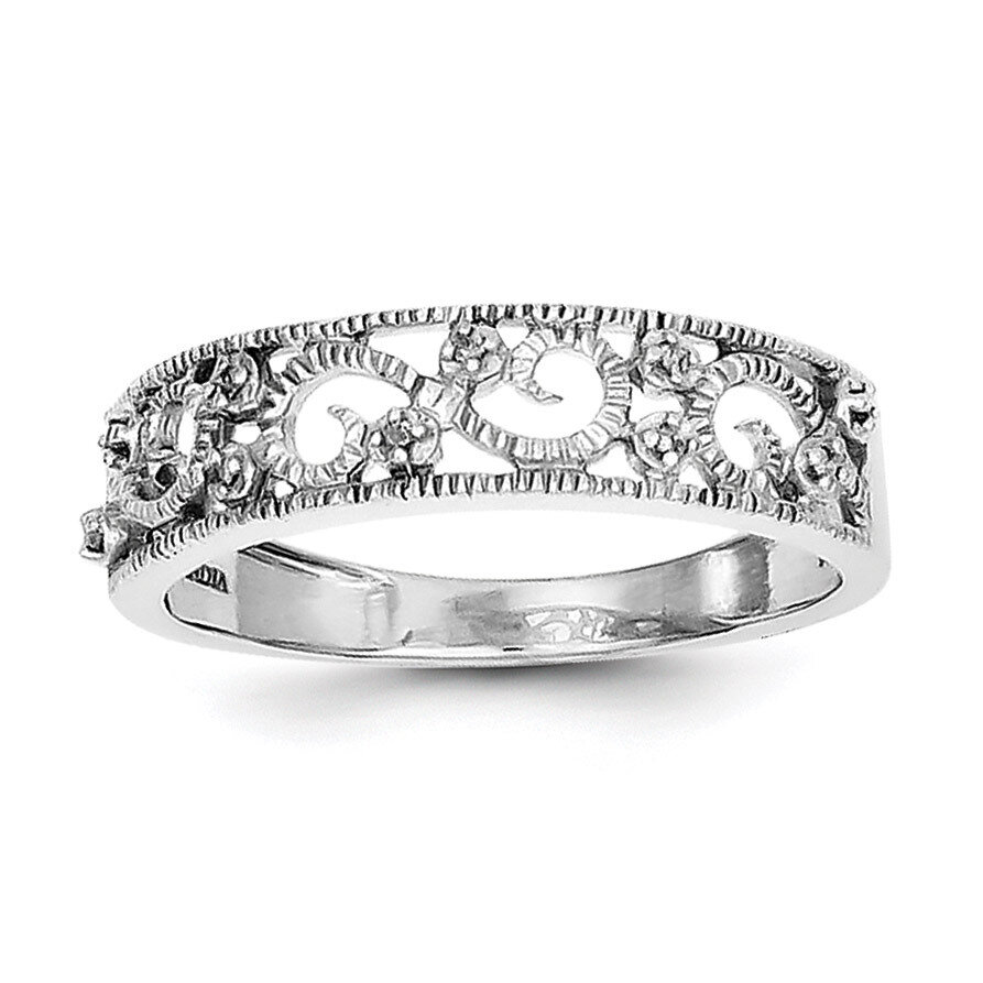 Diamond Band Sterling Silver Rhodium QDX144-6, MPN: QDX144, 813455011121