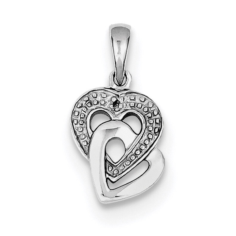 Diamond Accent Heart Pendant Sterling Silver Rhodium QDX264, MPN: QDX264, 883957145693