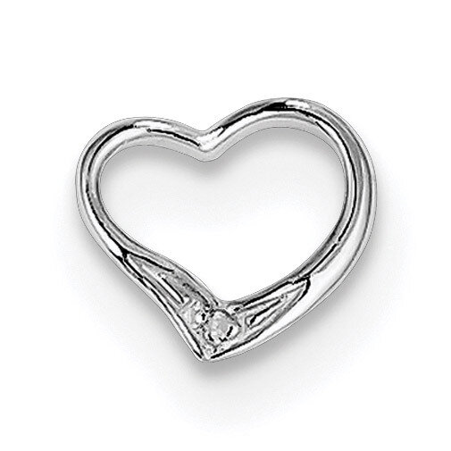 Diamond Floating Heart Pendant Sterling Silver Rhodium QDX353, MPN: QDX353, 883957571232