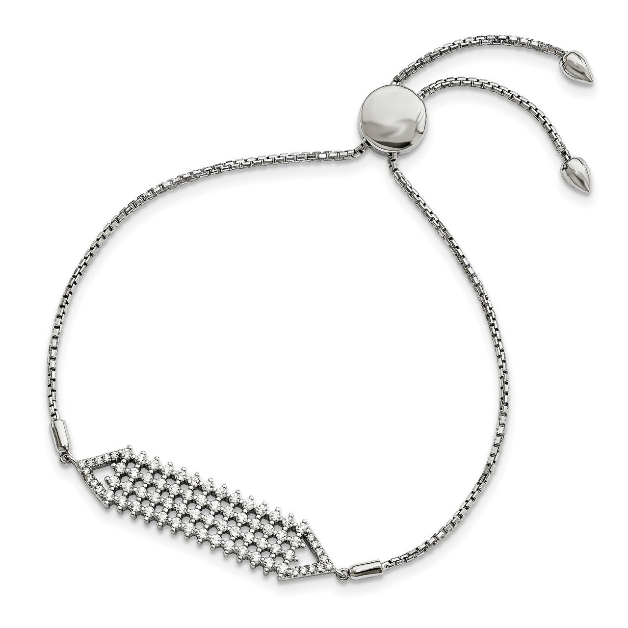 Adjustable Bracelet Sterling Silver CZ QMP1374, MPN: QMP1374, 886774613116