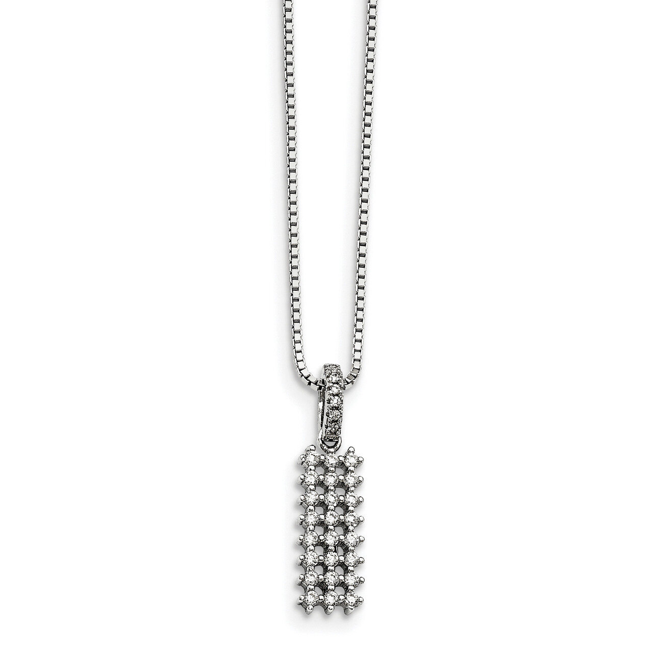 Necklace Sterling Silver CZ QMP1395-18, MPN: QMP1395-18, 191101075186