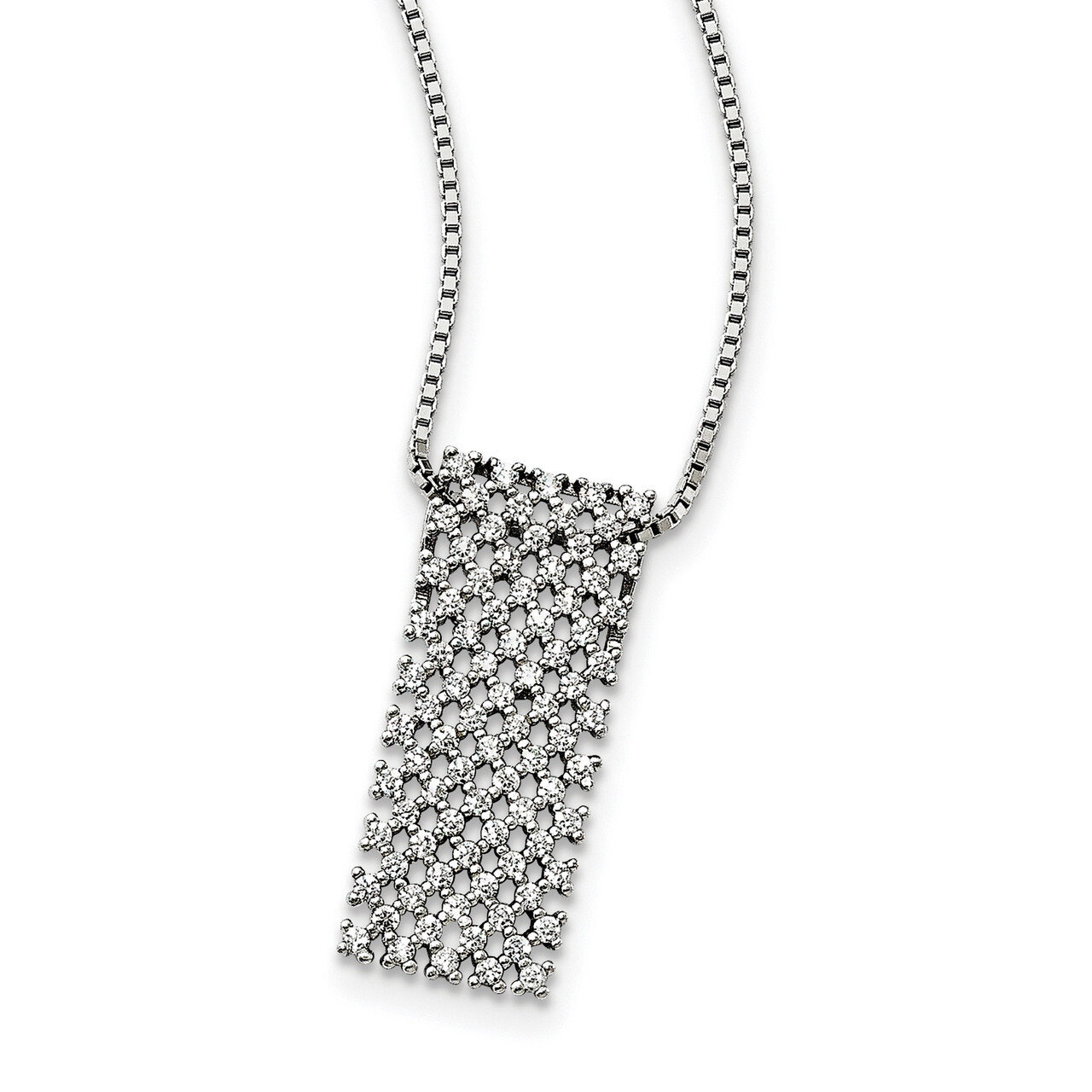 Necklace Sterling Silver CZ QMP1414-18