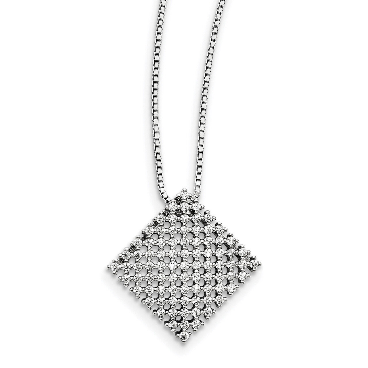 Necklace Sterling Silver CZ QMP1426-18, MPN: QMP1426-18, 191101072390