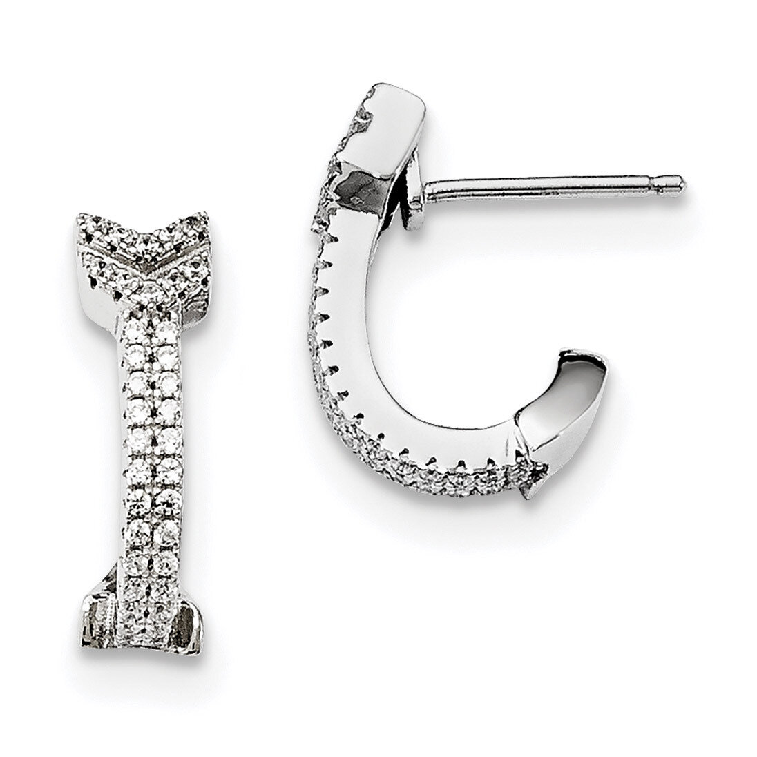 Arrow Earrings Sterling Silver CZ QMP1434, MPN: QMP1434, 191101072468