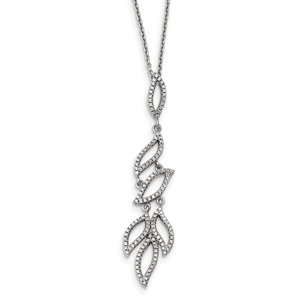 Necklace Sterling Silver CZ QMP1441-18, MPN: QMP1441-18, 191101075421