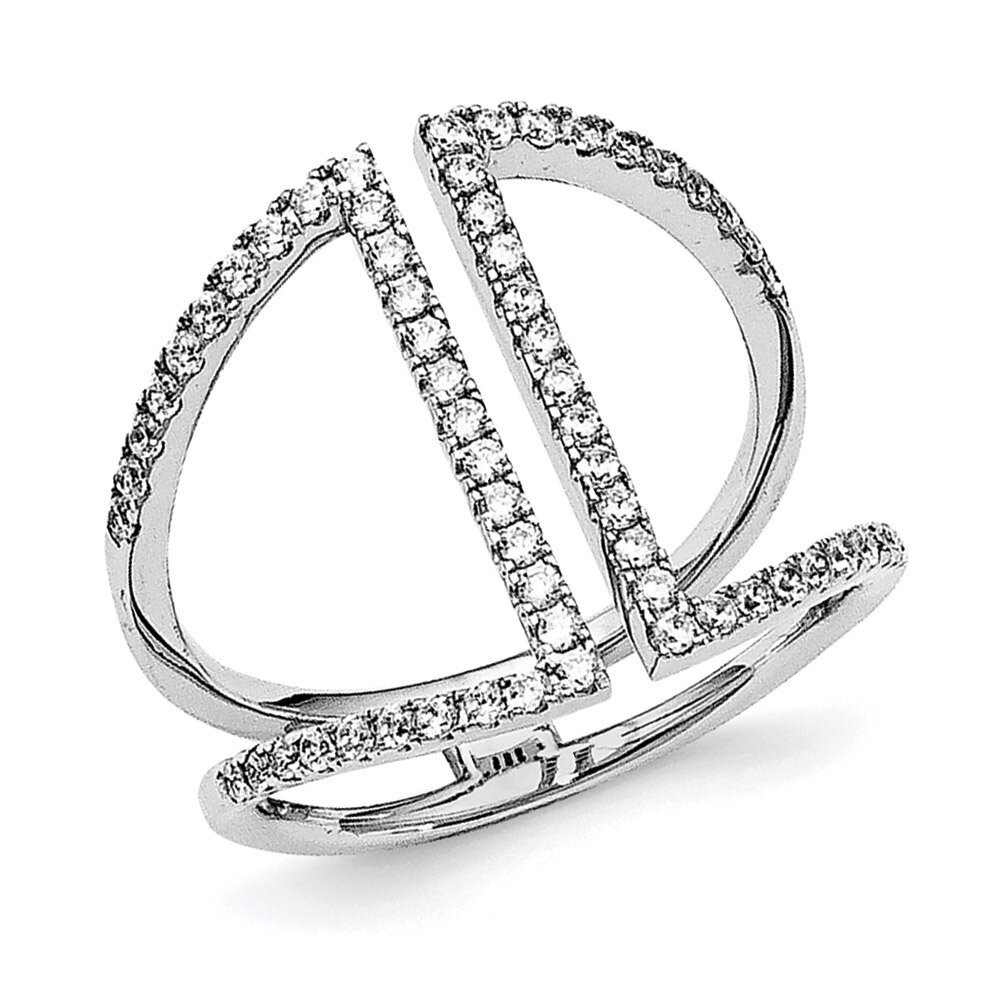 CZ Ring Sterling Silver Rhodium-plated polished QMP1473-6, MPN: QMP1473, 886774612829