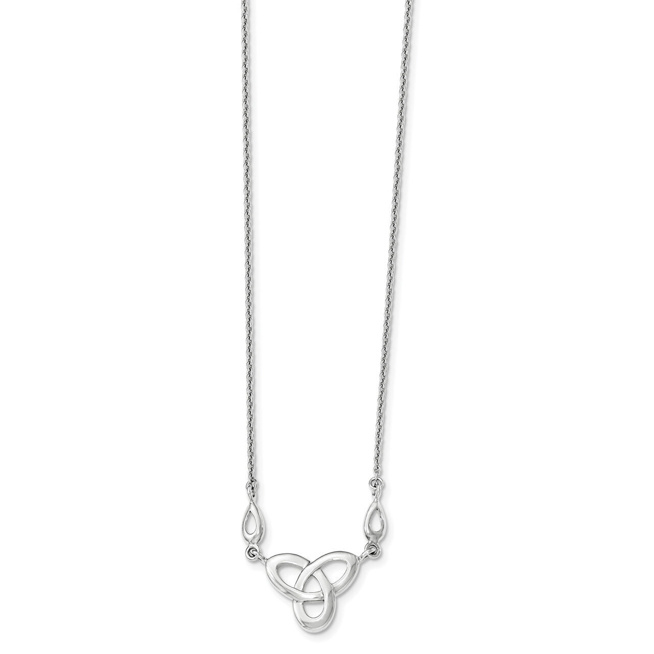 Celtic Knot 16 Inch with 1.5 Inch Ext Nec Sterling Silver Rhodium-plated polished QG3680-16, MPN: Q…