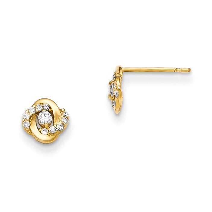 CZ Children&#39;S Post Earrings 14k Gold GK653, MPN: GK653, 191101460210