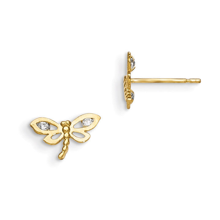 CZ Children&#39;S Dragonfly Post Earrings 14k Gold GK792, MPN: GK792, 886774342795