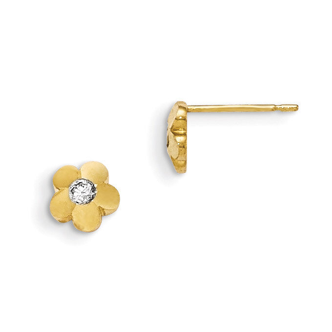 CZ Diamond-Cut Children&#39;S Flower Post Earrings 14k Gold GK806, MPN: GK806, 191101361937