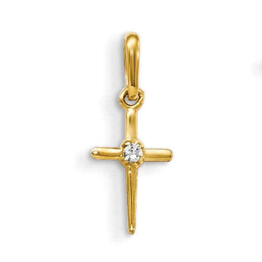 CZ Children&#39;S Cross Pendant 14k Gold GK874, MPN: GK874, 191101459160