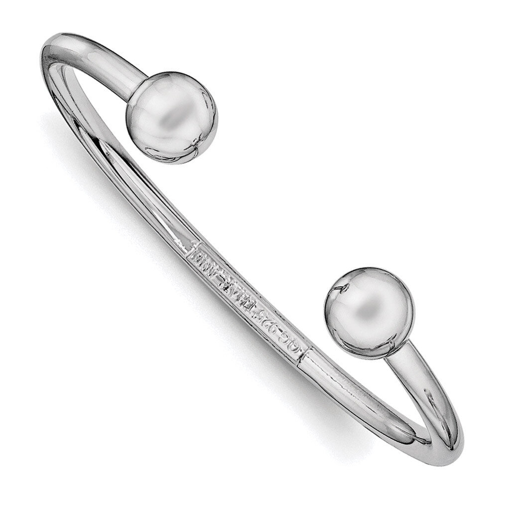 Cuff Child&#39;S Bangle Sterling Silver Rhodium-plated Polished QB834, MPN: QB834, 886774304304