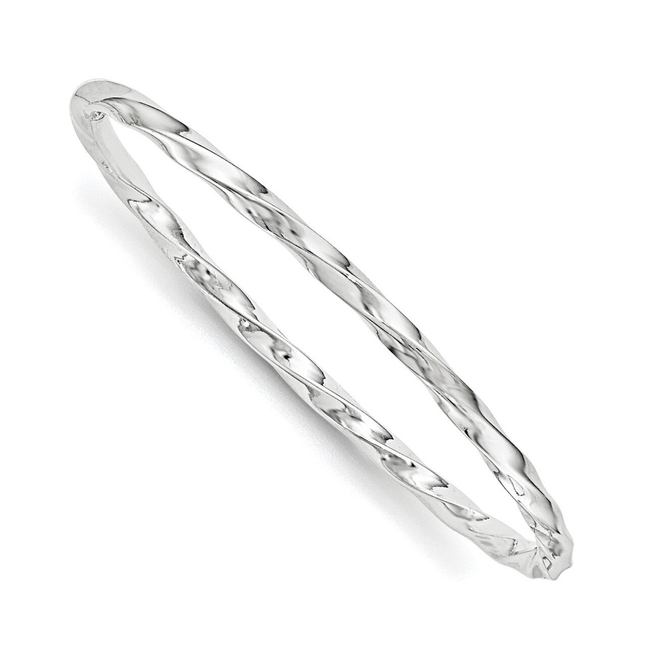 Twisted Slip-On Child'S Bangle Sterling Silver Rhodium-Plated Polished QB861