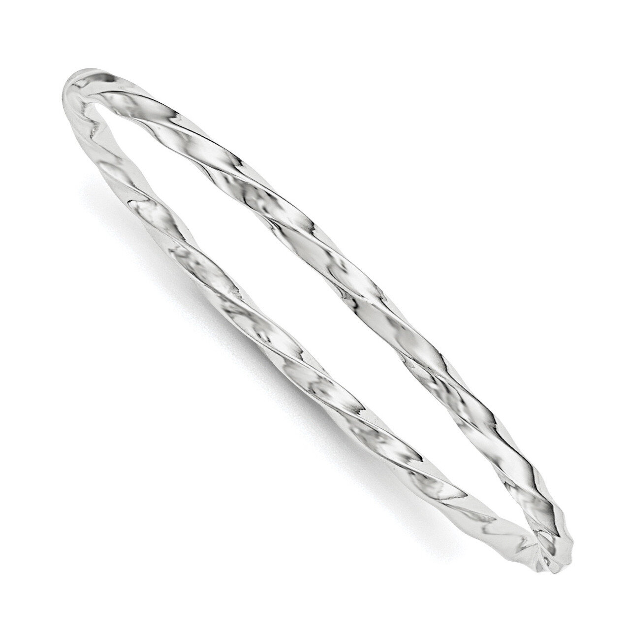 Twisted Slip-On Child'S Bangle Sterling Silver Rhodium-Plated Polished QB862
