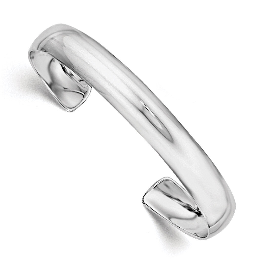 Domed Cuff Child'S Bangle Sterling Silver Rhodium-plated Polished QB865