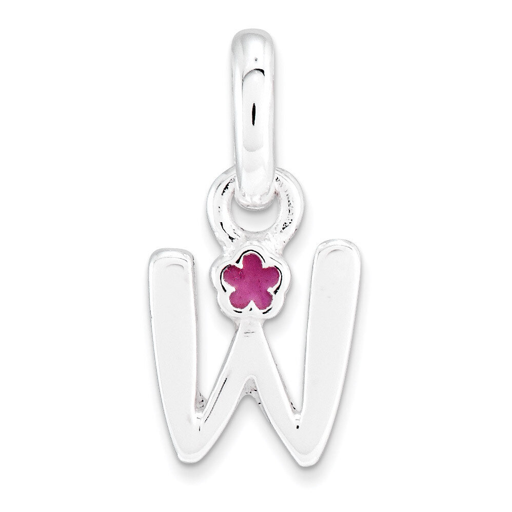 Letter W with Enamel Pendant Sterling Silver QC7935W, MPN: QC7935W, 191101467547