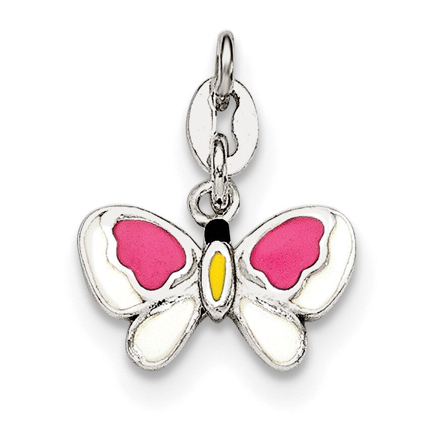 Enamel Butterfly Pendant Sterling Silver QC7937, MPN: QC7937, 191101469640