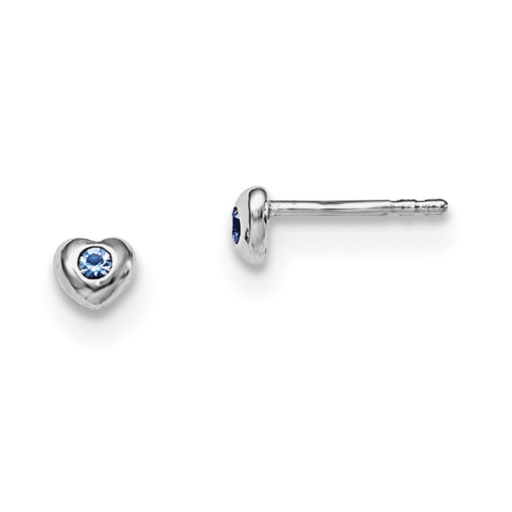 Child&#39;S Preciosca Crystal Dec Heart Earrings Sterling Silver Rhodium-plated QE11248DEC, MPN: QE1124…