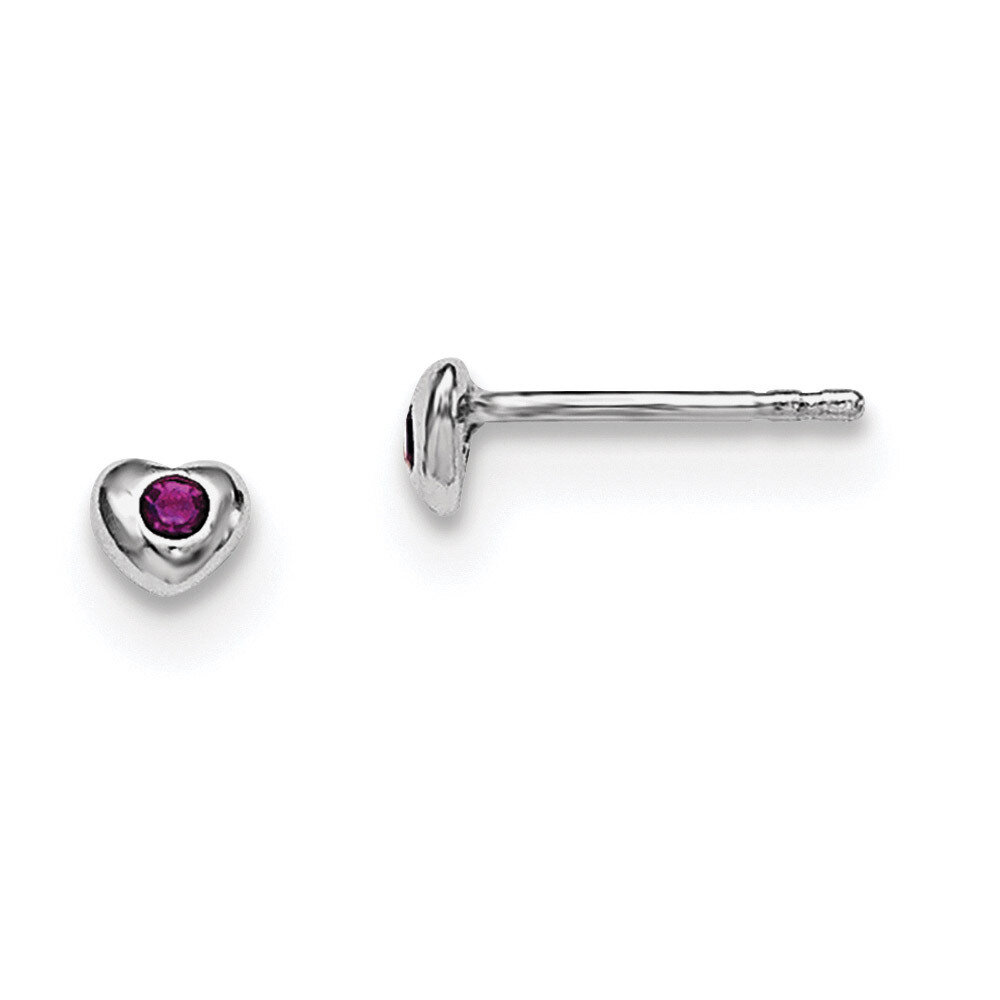 Child&#39;S Preciosca Crystal Feb Heart Earrings Sterling Silver Rhodium-plated QE11248FEB, MPN: QE1124…
