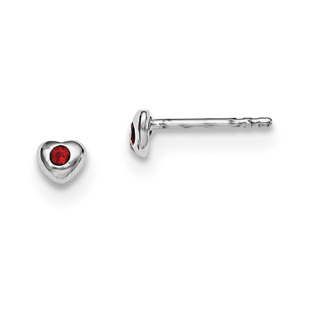 Child&#39;S Preciosca Crystal Jan Heart Earrings Sterling Silver Rhodium-plated QE11248JAN, MPN: QE1124…