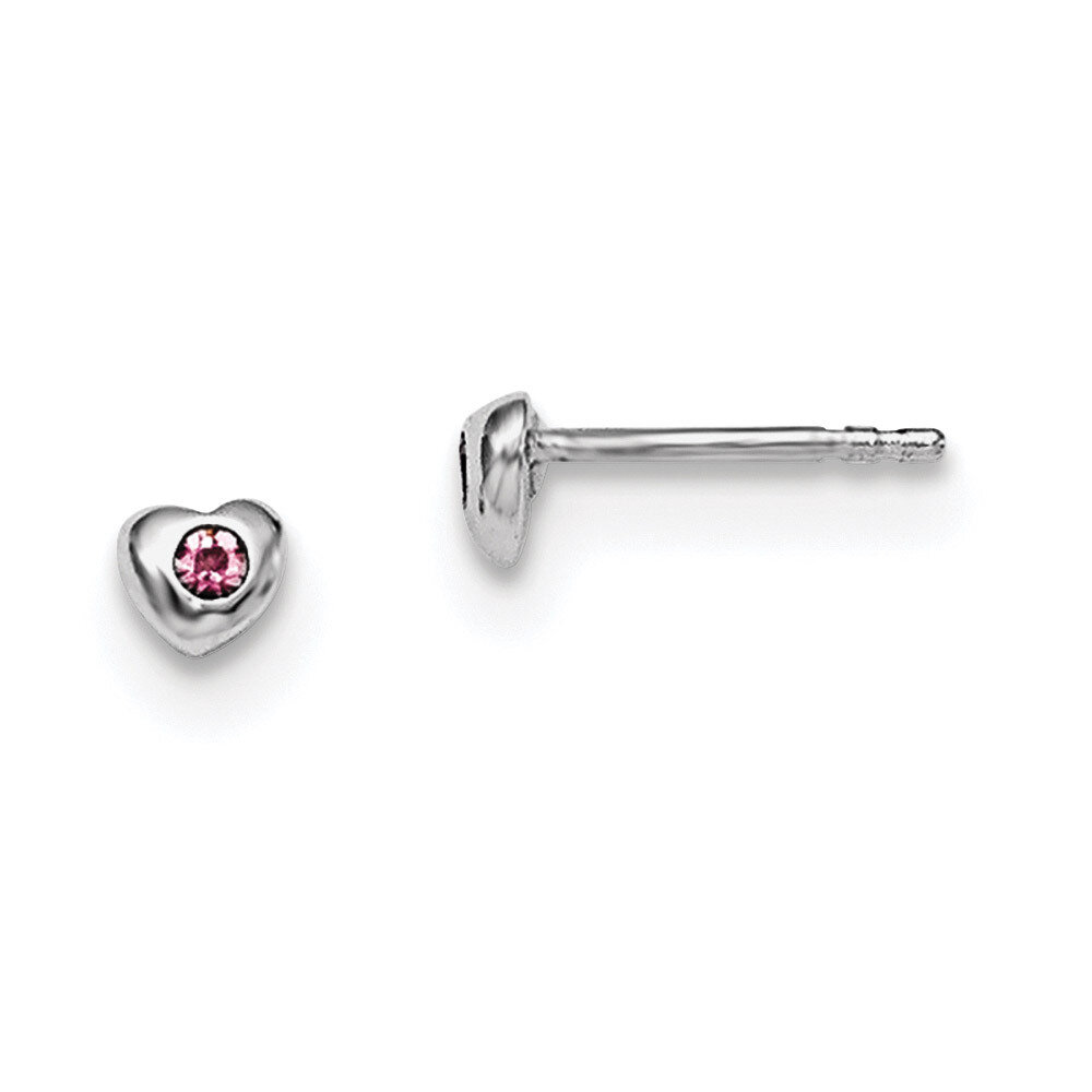 Child&#39;S Preciosca Crystal June Heart Earrings Sterling Silver Rhodium-plated QE11248JUN, MPN: QE112…