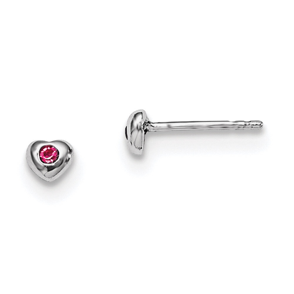 Child&#39;S Preciosca Crystal Oct Heart Earrings Sterling Silver Rhodium-plated QE11248OCT, MPN: QE1124…