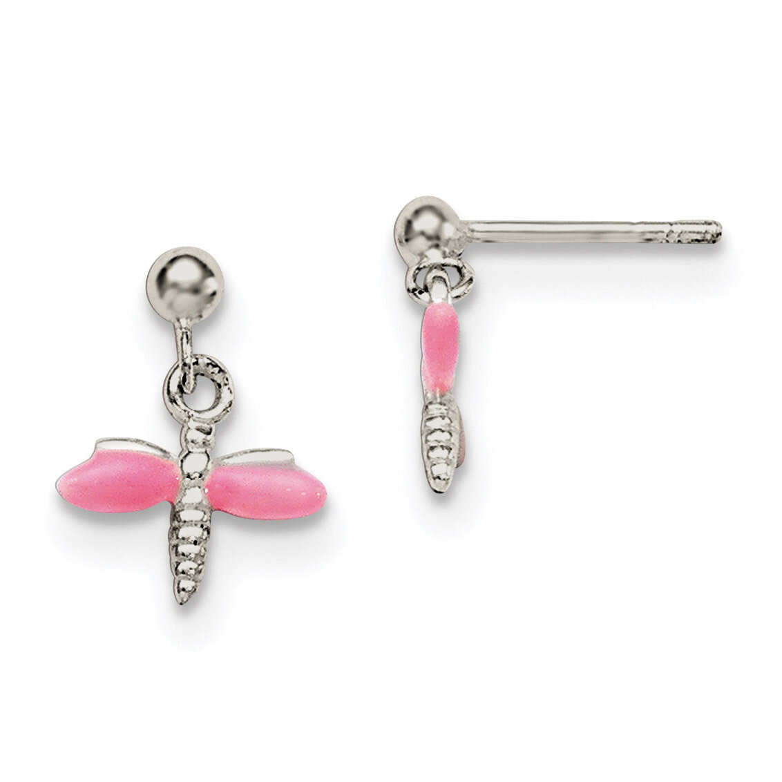 Children'S Enameled Dragonfly Post Dangle Earrings Sterling Silver QE11305, MPN: QE11305, 191101469…
