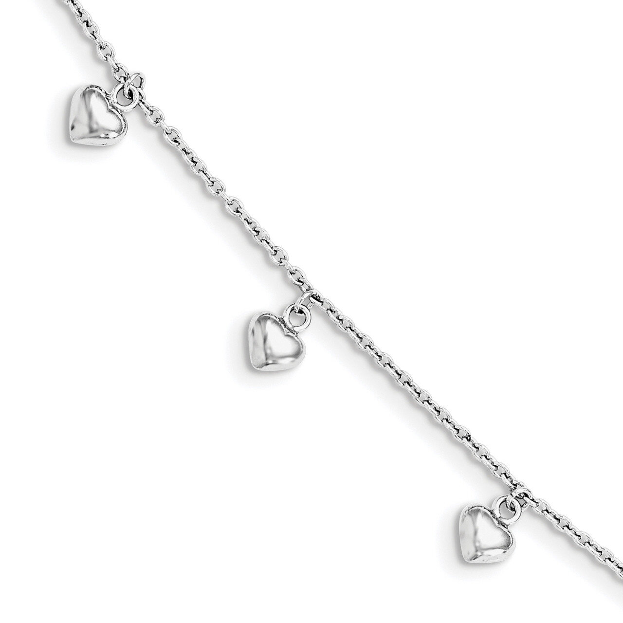 Child&#39;S Polished Heart Bracelet Sterling Silver Rhodium-plated QG3480-6, MPN: QG3480-6, 191101194764