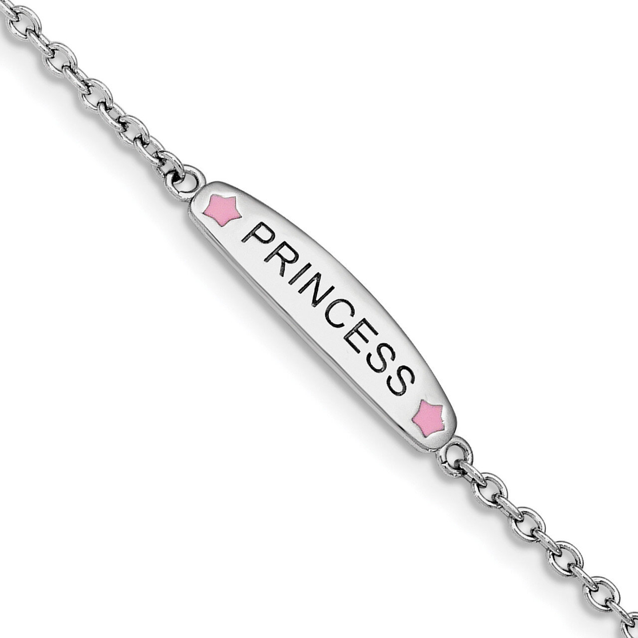 Enamel with 1 Inch Extender Lobster Clasp Bracelet Sterling Silver Rhodium-plated QG3537-6, MPN: QG…