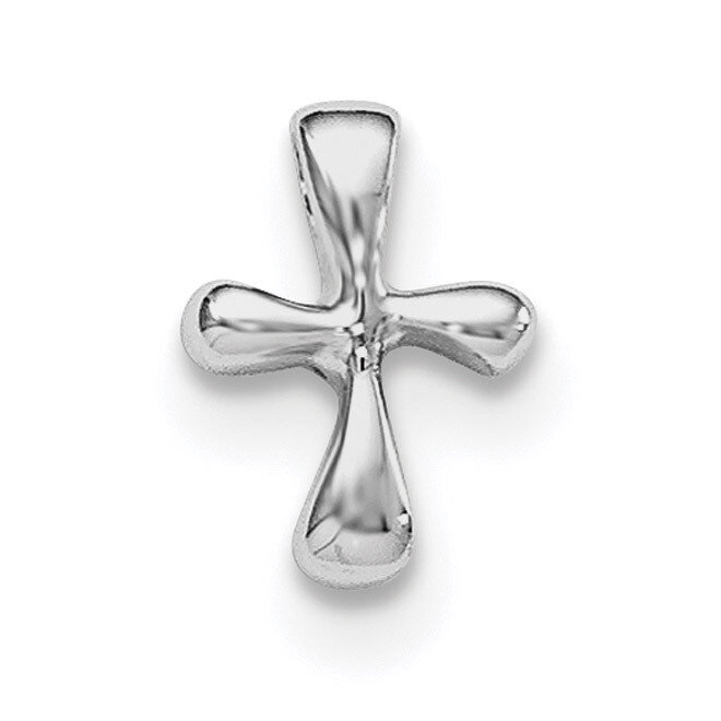 Child&#39;S Polished Cross Pendant Sterling Silver Rhodium-plated QP4031