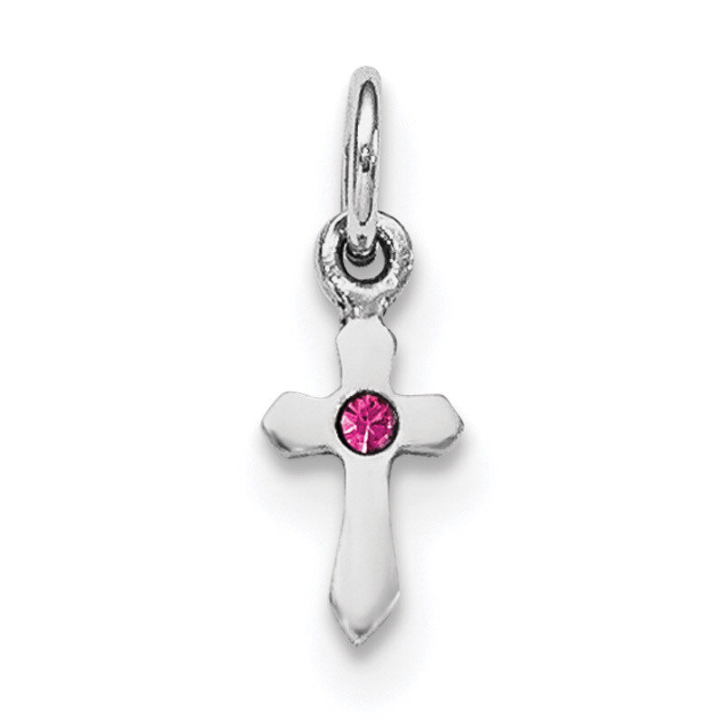 Child&#39;S Preciosca Crystal Oct Cross Pendant Sterling Silver Rhodium-plated QP4033OCT, MPN: QP4033OC…
