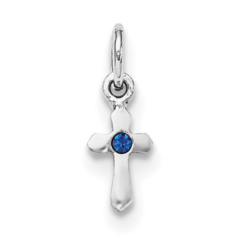 Child&#39;S Preciosca Crystal Sept Cross Pendant Sterling Silver Rhodium-plated QP4033SEP, MPN: QP4033S…