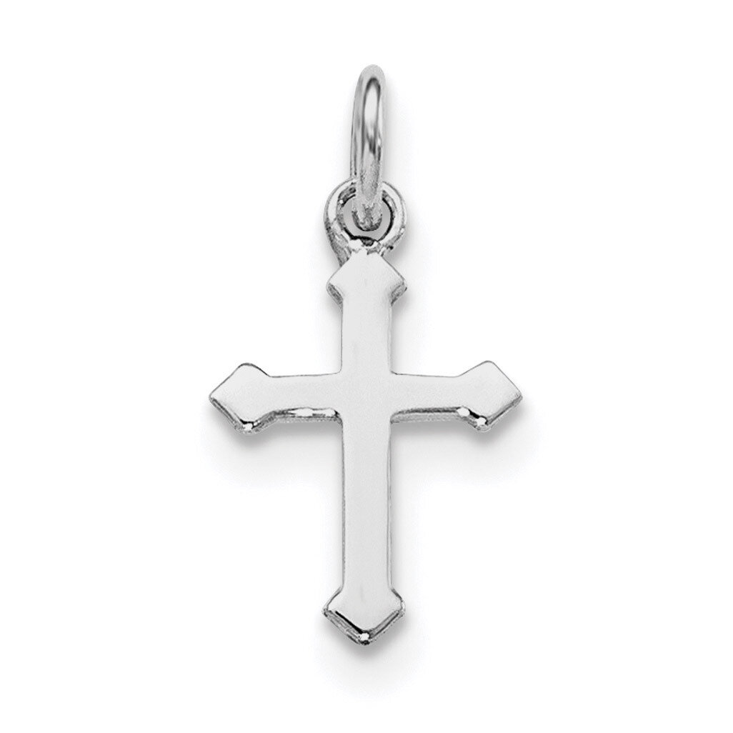 Child&#39;S Polished Cross Pendant Sterling Silver Rhodium-plated QP4034