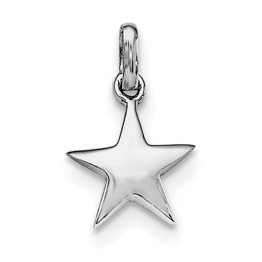 Child&#39;S Polished Star Pendant Sterling Silver Rhodium-plated QP4038