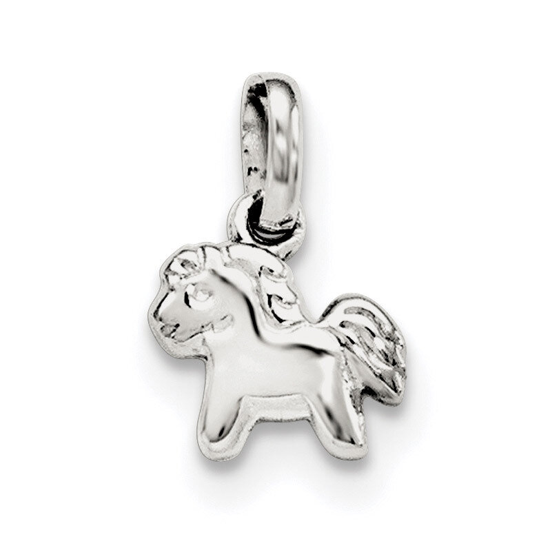 Child&#39;S Polished Pony Pendant Sterling Silver Rhodium-plated QP4039, MPN: QP4039, 191101194238