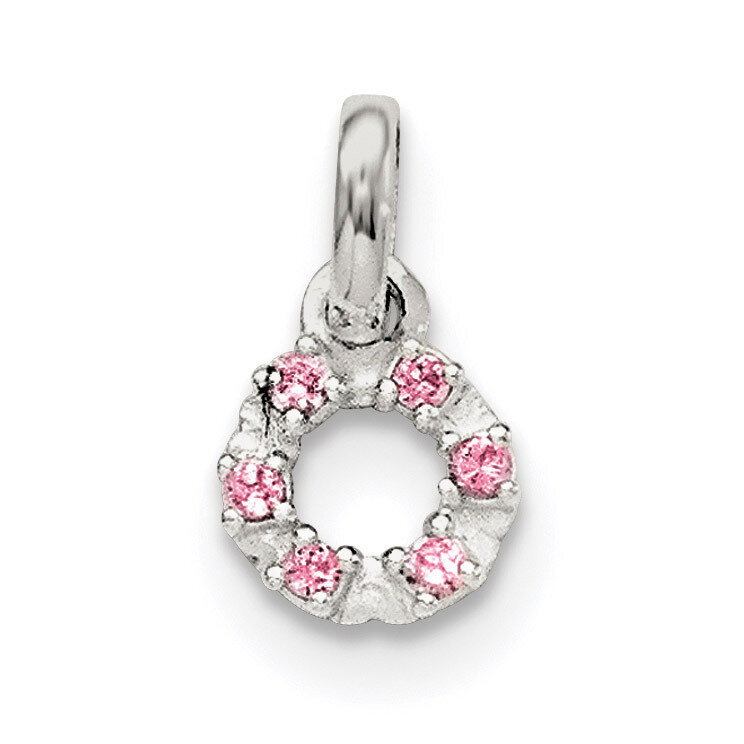 Pink and White CZ Kid&#39;S Circle Pendant Sterling Silver QP4070, MPN: QP4070, 191101468278