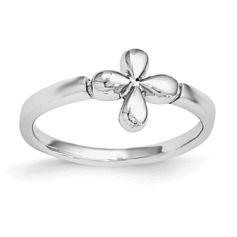 Child&#39;S Polished Cross Ring Sterling Silver Rhodium-plated QR5962-3