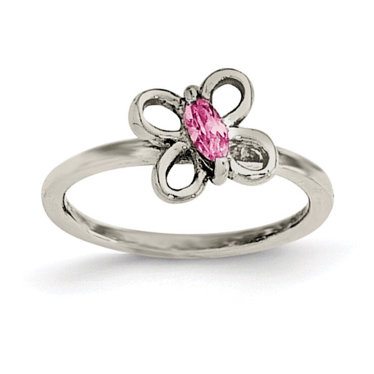 Pink CZ Butterfly Kid&#39;S Ring Sterling Silver QR5970-3, MPN: QR5970, 191101470493
