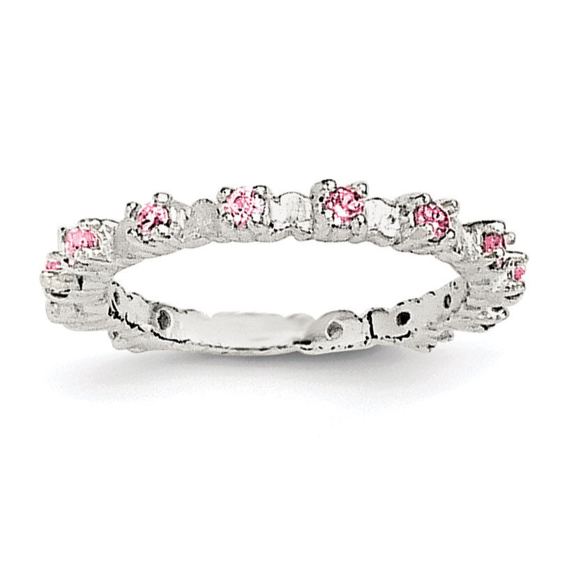 Pink and White CZ Kid&#39;S Ring Sterling Silver QR5973-3, MPN: QR5973, 191101393235