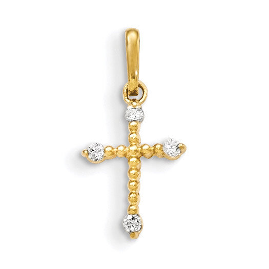 CZ Children&#39;S Cross Pendant 14k Gold YC1117, MPN: YC1117, 191101455421