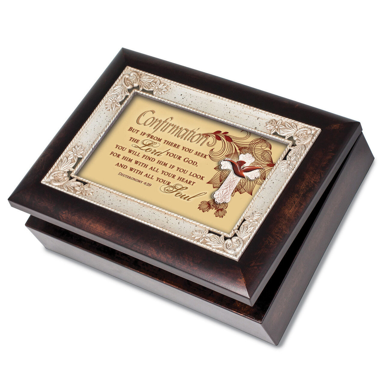 Confirmation with Cross Ivory Music Box GM14507