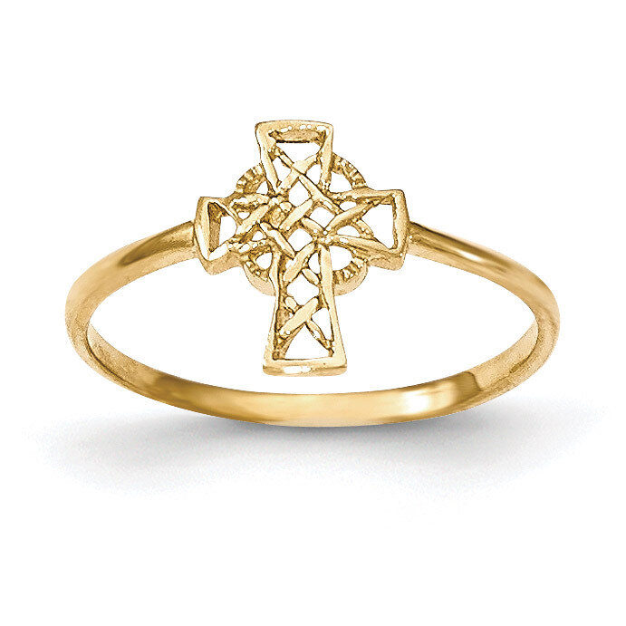 Polished Celtic Cross Ring 14k Gold K5728, MPN: K5728, 191101455896
