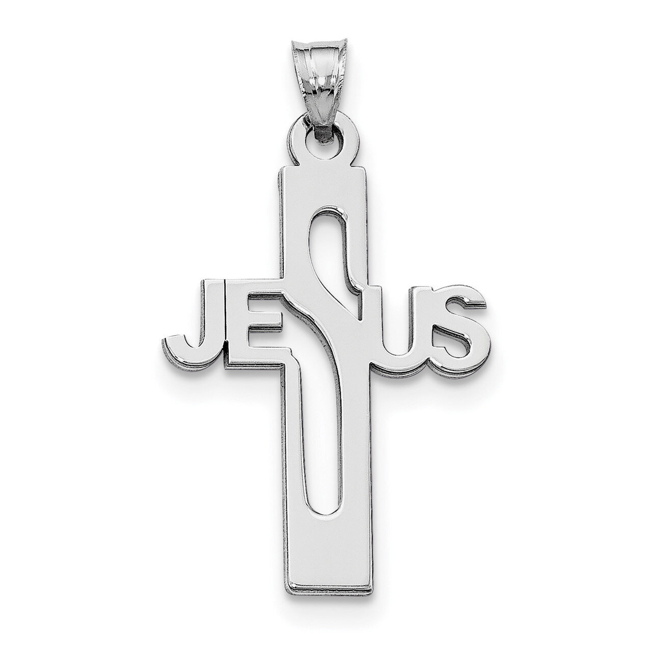 Jesus Cross Large Pendant Sterling Silver QC9005