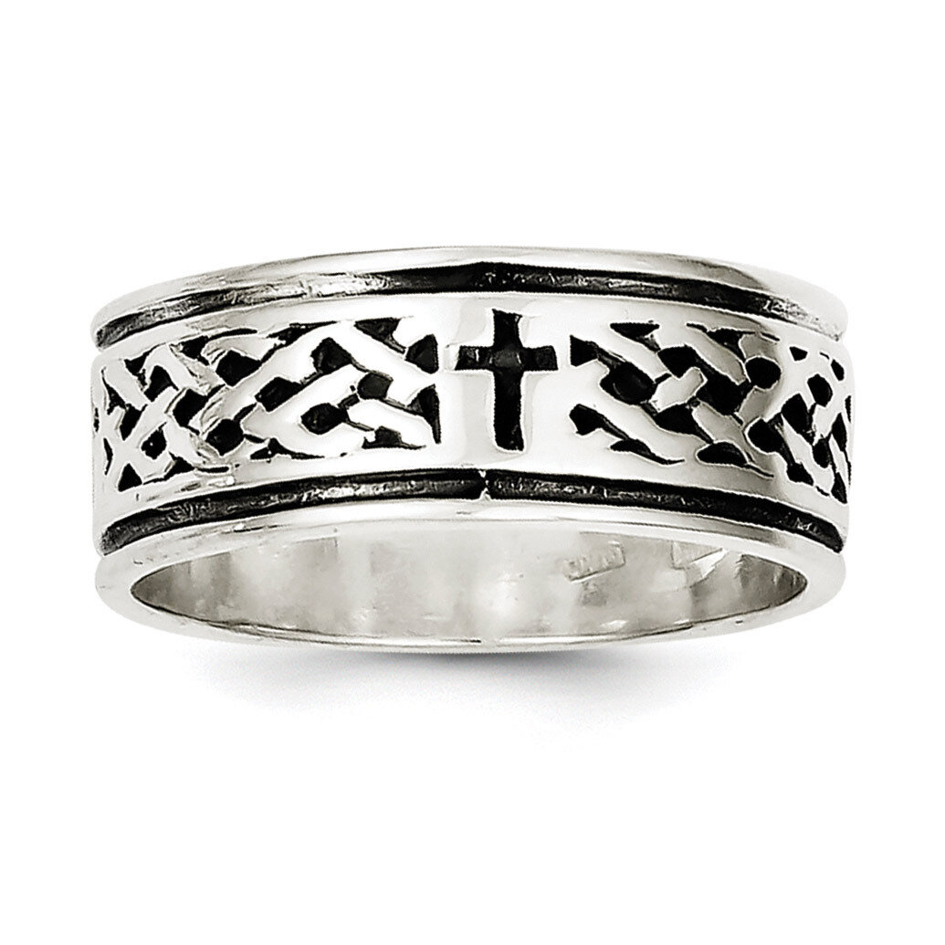 Cross &amp; Weave Design Ring Sterling Silver QR1957-11, MPN: QR1957, 883957185026