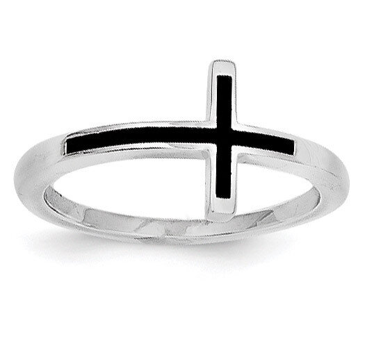 Sideways Cross Ring Sterling Silver Antiqued QR5882-7, MPN: QR5882, 191101642609