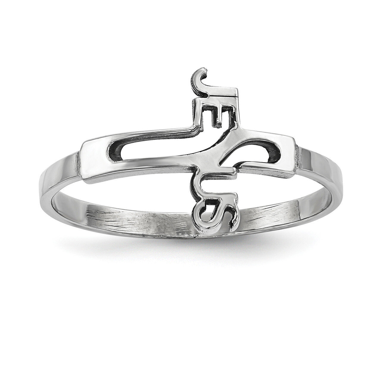 Jesus Cross Ring Sterling Silver Rhodium-plated QR6520-6, MPN: QR6520, 886774561707